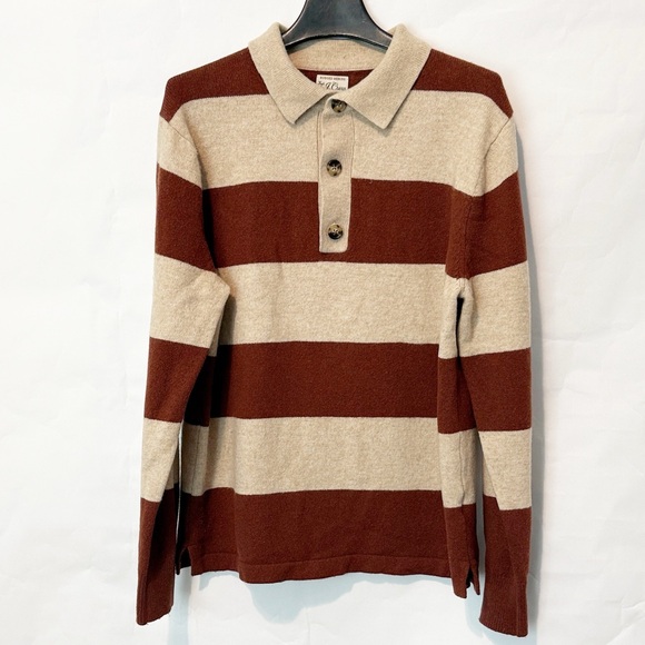 J. Crew Men's Rugged Merino Rugby Sweater (L) - Picture 2 of 7